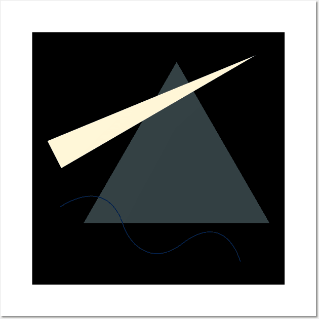 Suprematist sun ray over the mountain and water wave Wall Art by ellen